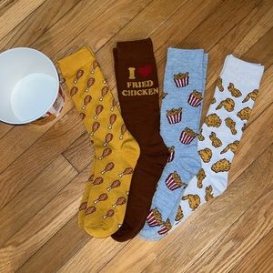 NWT 4 piece Chicken Bucket Socks. Mens Crew Socks.